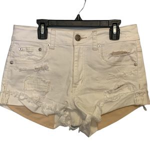 White Denim Cuttoff American Eagle Hi Rise Festival Short